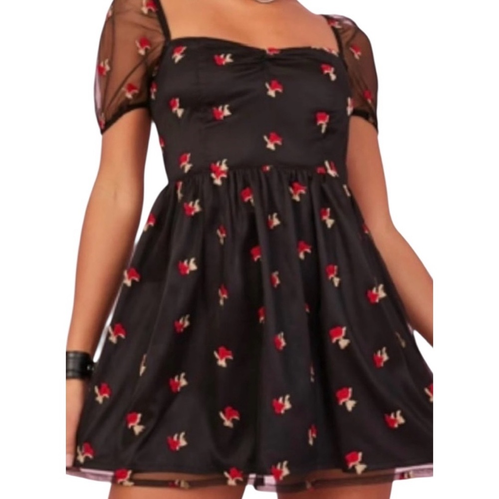 Sugar Thrillz Midnight Forever Organza Babydoll Dress Size Large‎ NWT - Picture 9 of 9